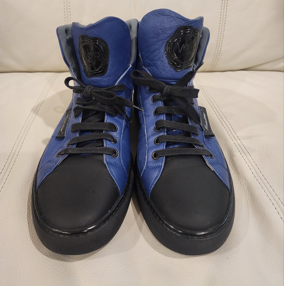 Viktor&Rolf men high sneakers; size 12, color blue/black